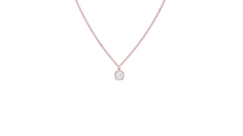 April Diamond Birthstone Necklace in 14kt Rose Gold