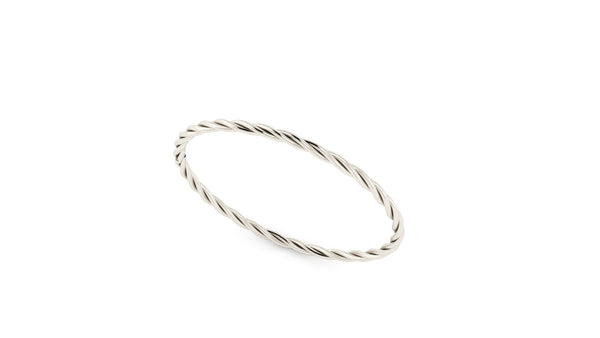 Twisted Wire Stacker Ring in 14k White Gold