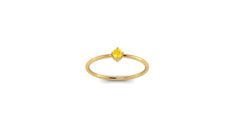 Solo Citrine Ring in14kt Gold