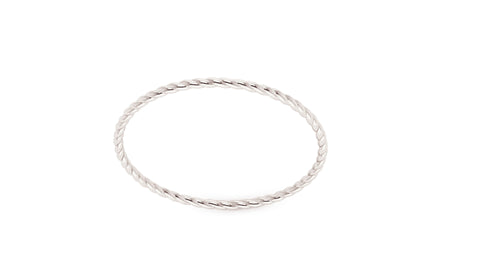 Twist Wire Stacker Ring in 14k White Gold