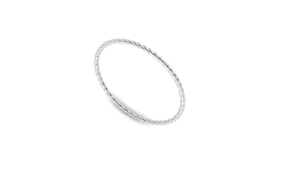 Twist Wire Stacker Ring in 14k White Gold