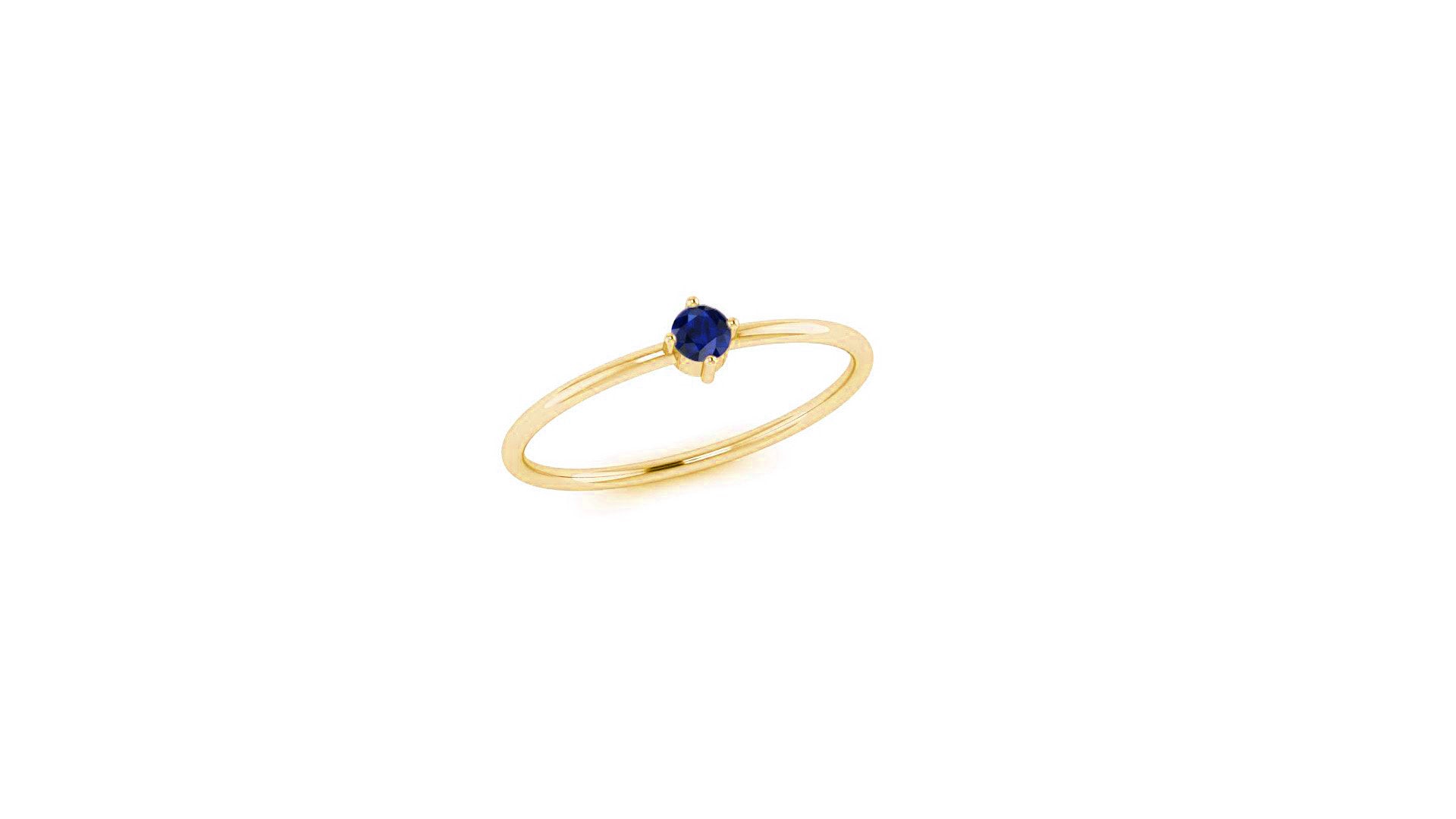 Solo Blue Sapphire Ring in 14kt Gold