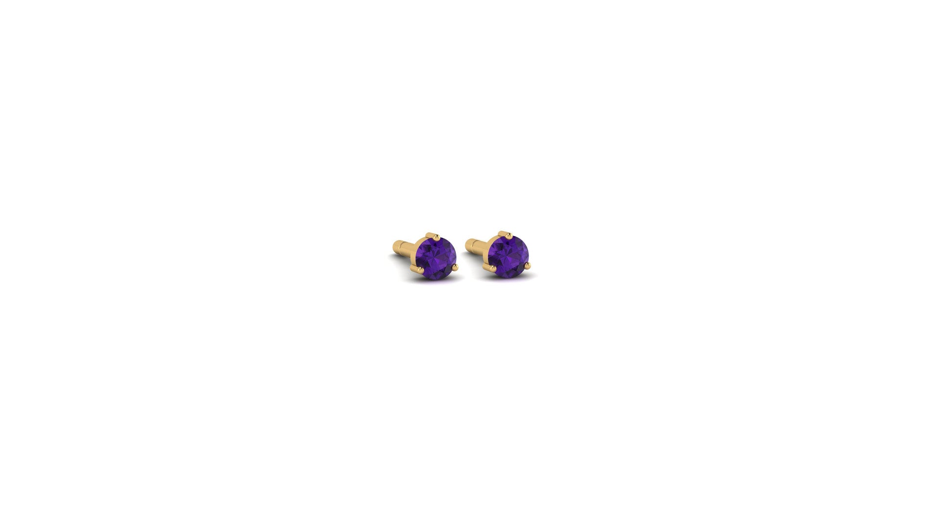 14kt Gold Mini Amethyst Studs