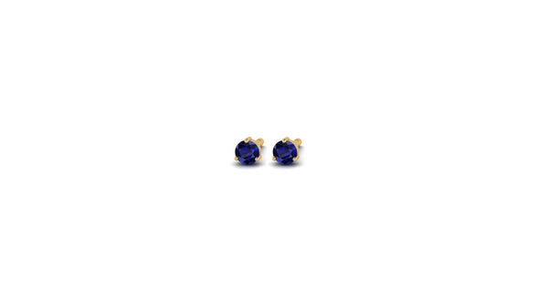 14kt Gold Mini Blue Sapphire Studs