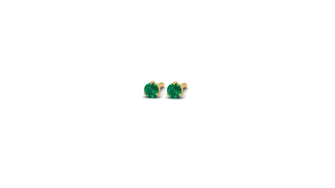 14kt Gold Mini Emerald Studs