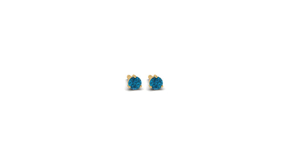 14kt Yellow Gold Mini London Blue Topaz Studs