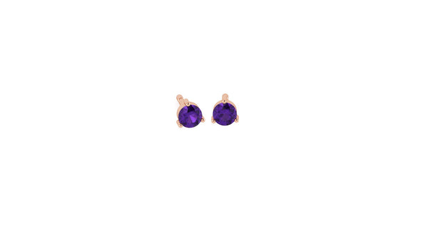 Amethyst Mini Studs in 14kt Gold