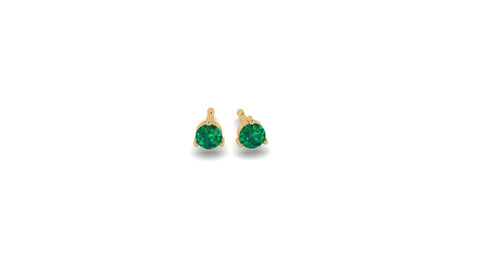 Emerald Mini Studs in 14kt Gold