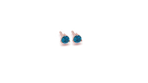 London Blue Topaz Mini Studs in 14kt Rose Gold
