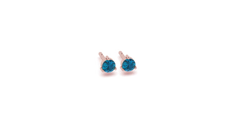 London Blue Topaz Mini Studs in 14kt Rose Gold