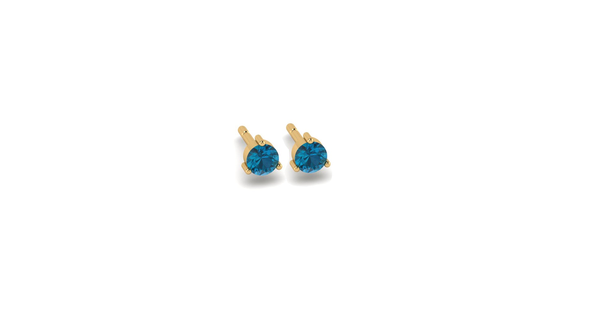 London Blue Topaz Mini Studs in 14kt Yellow Gold