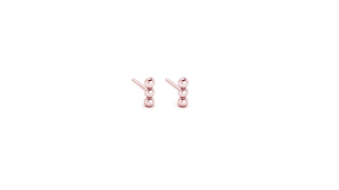 Bar Sphere Studs in 14kt Rose Gold