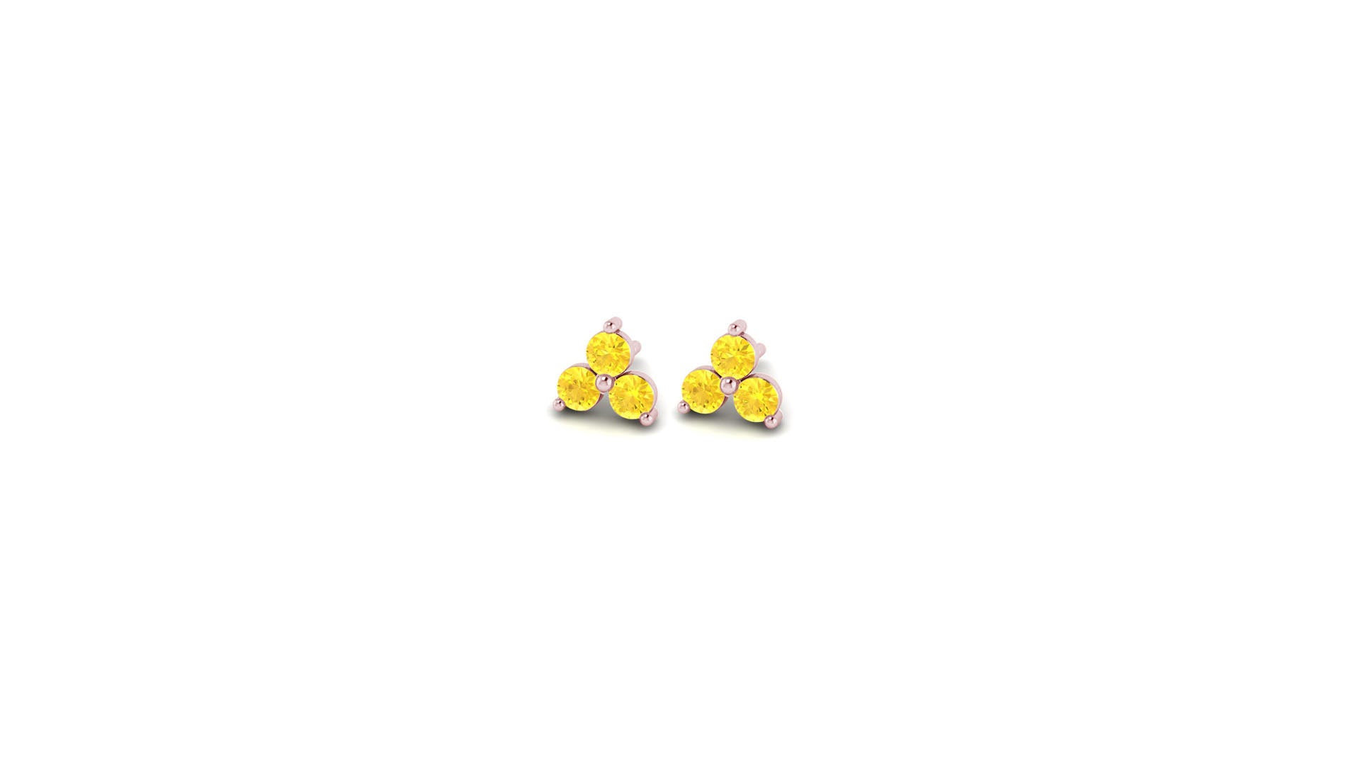 Mini Citrine Lotus Studs in 14kt Rose Gold