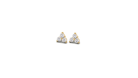 Mini Lotus Diamond Studs in 14kt Yellow Gold