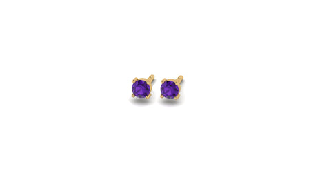Mini Amethyst Studs in 14kt Gold
