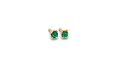 Mini Emerald Studs in 14kt Gold