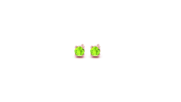 Mini Peridot Studs in 14kt Gold