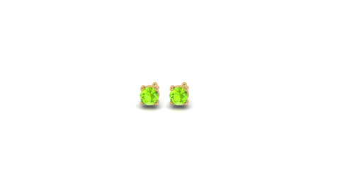 Mini Peridot Studs in 14kt Gold