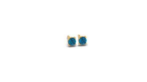Mini London Blue Topaz Studs in 14kt Yellow Gold