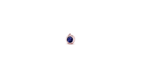 September Blue Sapphire Charm in 14kt Rose Gold