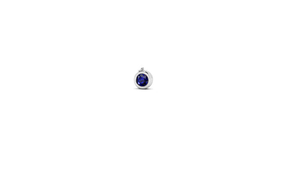 September Blue Sapphire Charm in 14kt White Gold