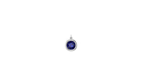 September Blue Sapphire Charm in 14kt White Gold