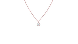 April Diamond Birthstone Necklace in 14kt Rose Gold