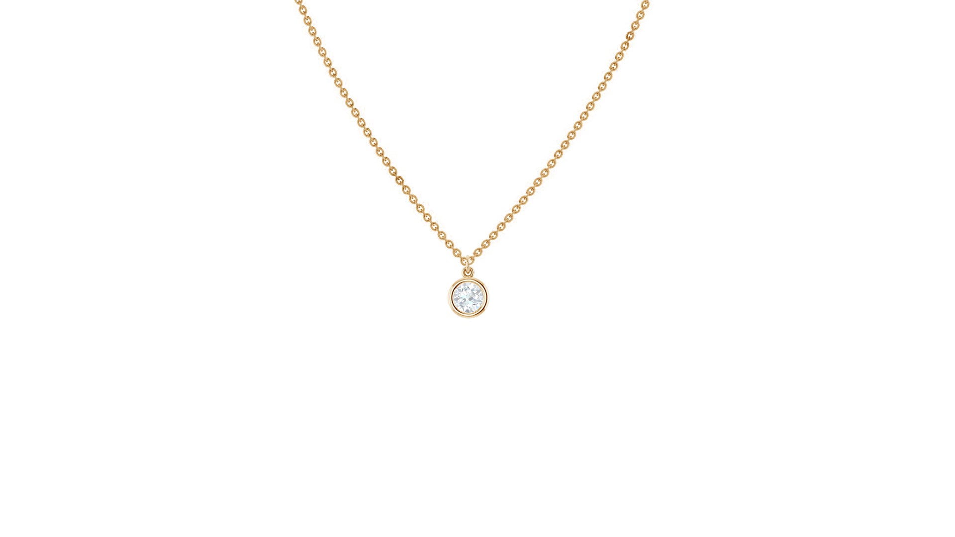 April Diamond Birthstone Necklace in 14kt Yellow Gold