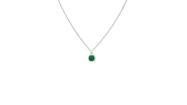 May Emerald Birthstone Necklace in 14kt Gold