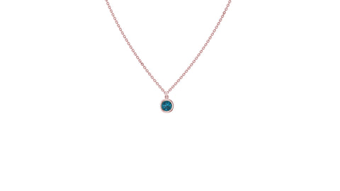 London Blue Topaz Necklace in 14kt Rose Gold