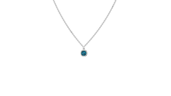 London Blue Topaz Necklace in 14kt White Gold