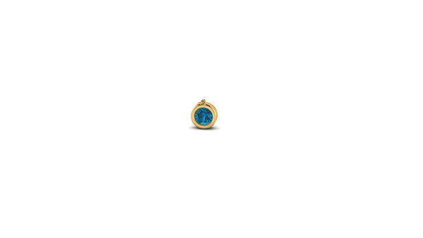 London Blue Topaz Charm in 14kt Yellow Gold