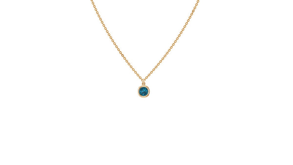 London Blue Topaz Necklace in 14kt Yellow Gold
