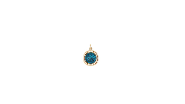 London Blue Topaz Charm in 14kt Yellow Gold