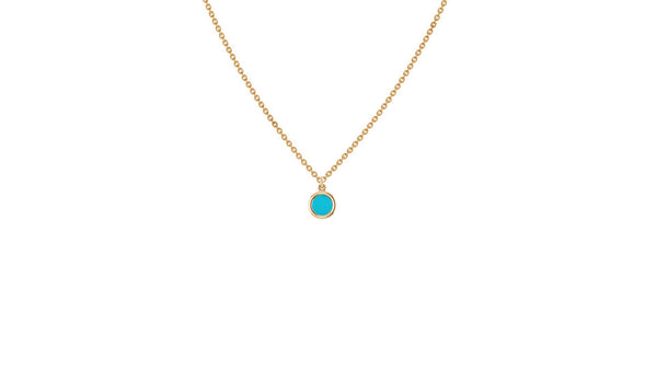 December Turquoise Birthstone Necklace in 14kt Gold