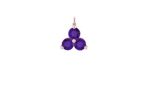 February Amethyst Lotus Charm in 14kt Gold