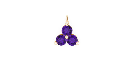 February Amethyst Lotus Charm in 14kt Gold