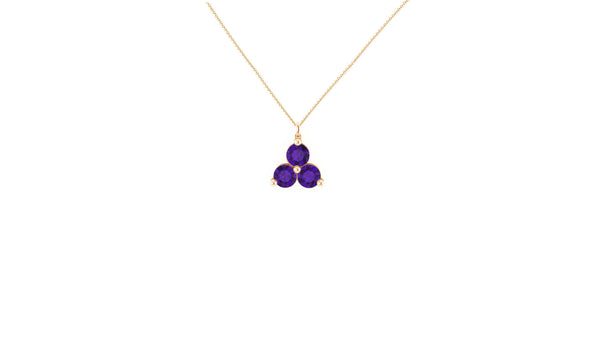 14kt Gold Amethyst Lotus Necklace