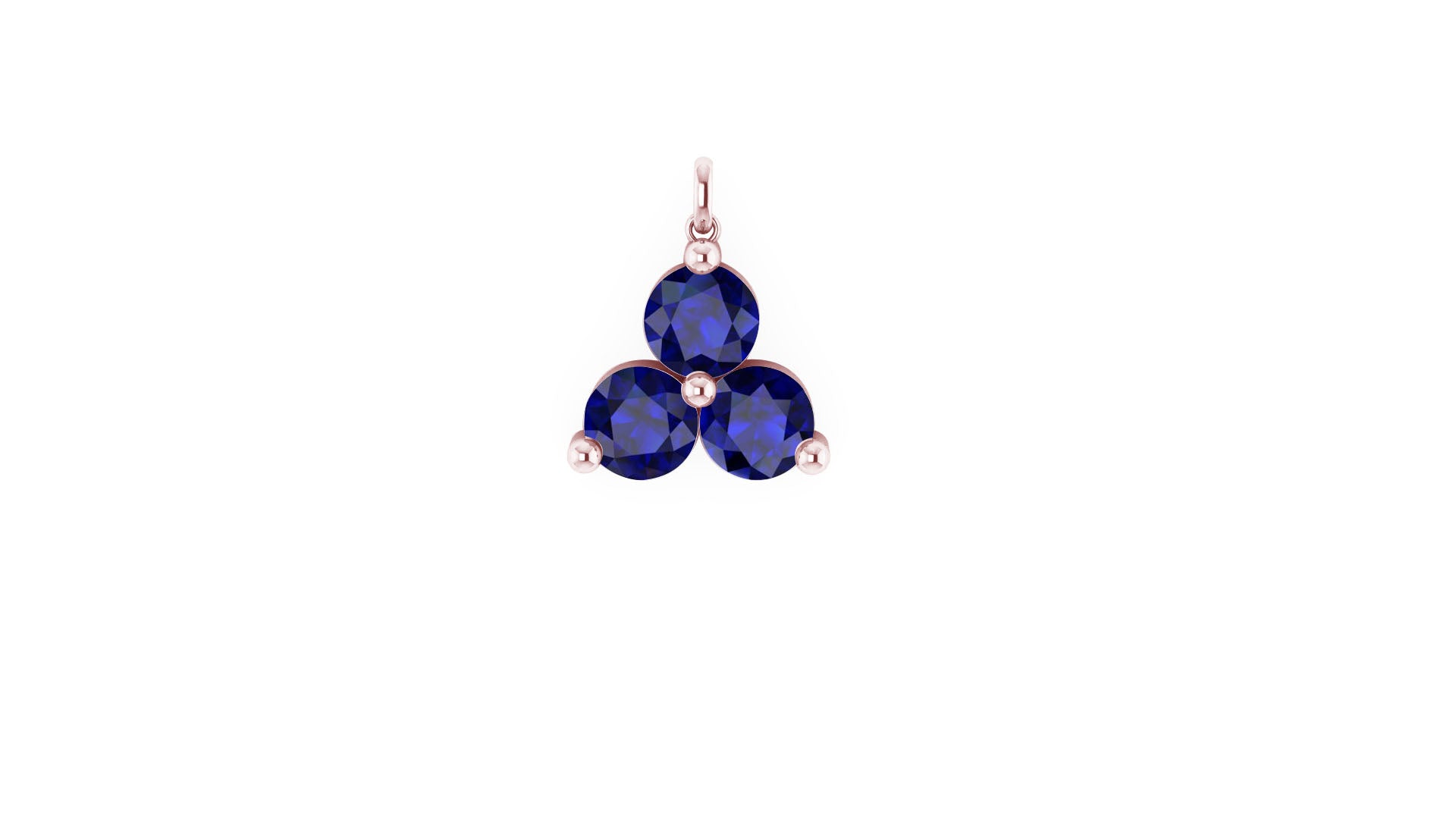 September Blue Sapphire Lotus Charm in 14kt Rose Gold