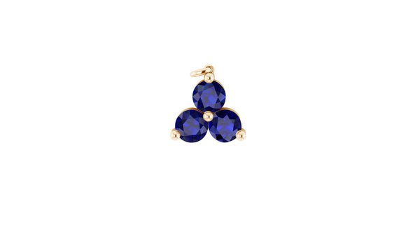 September Blue Sapphire Lotus Charm in 14kt Yellow Gold