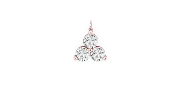 April Diamond Lotus Charm in 14kt Rose Gold