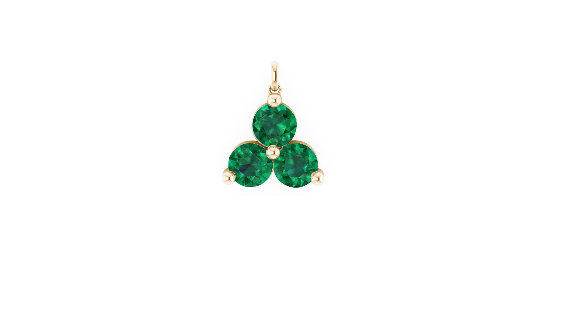 May Emerald Lotus Charm in 14kt Gold