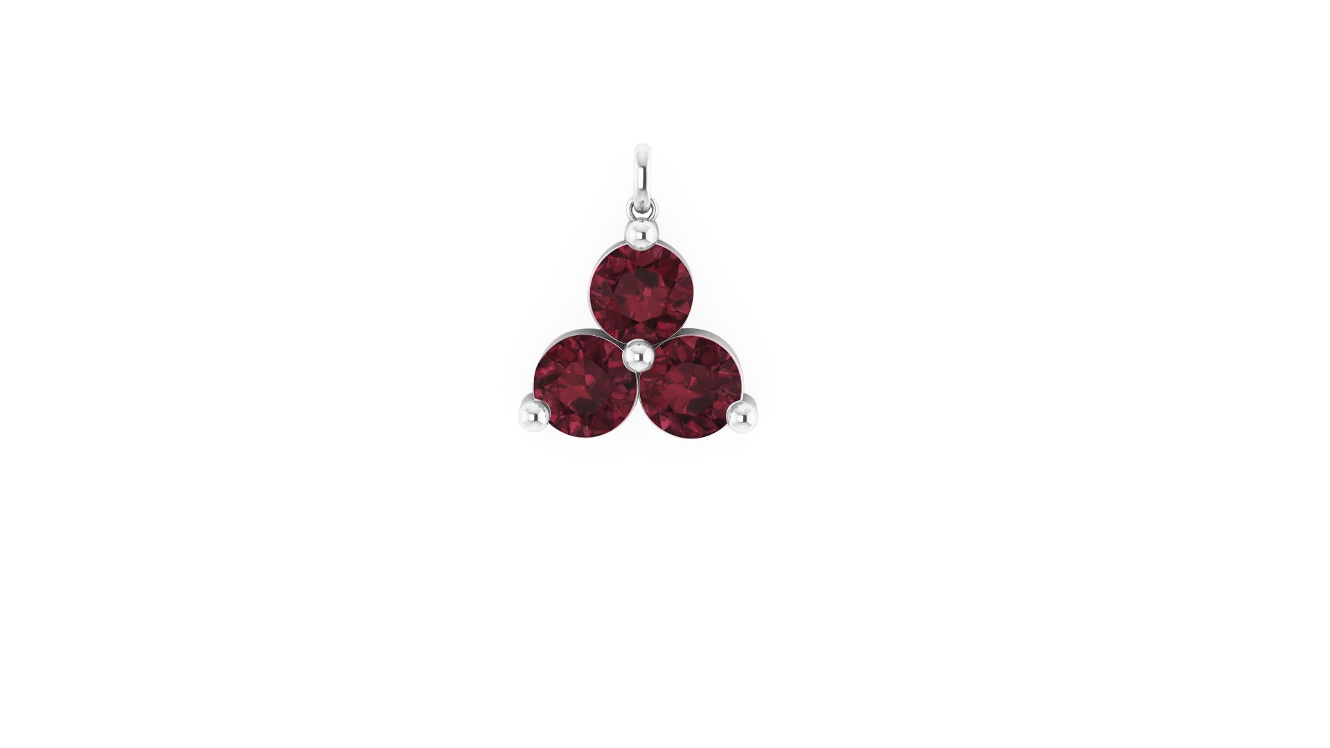January Garnet Lotus Charm in 14kt White Gold