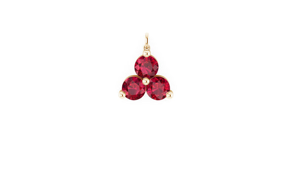 July Ruby Lotus Charm in 14kt Gold