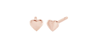 Heart Studs in 14kt Rose Gold