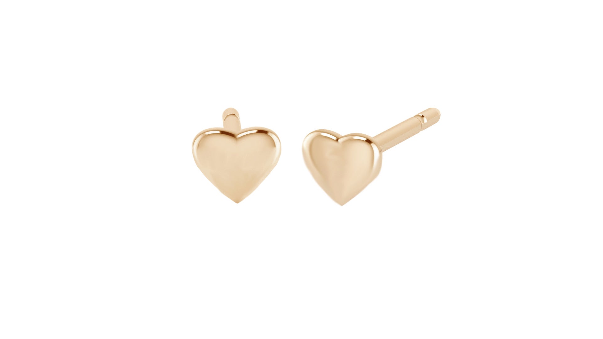 Heart Studs in 14kt Yellow Gold