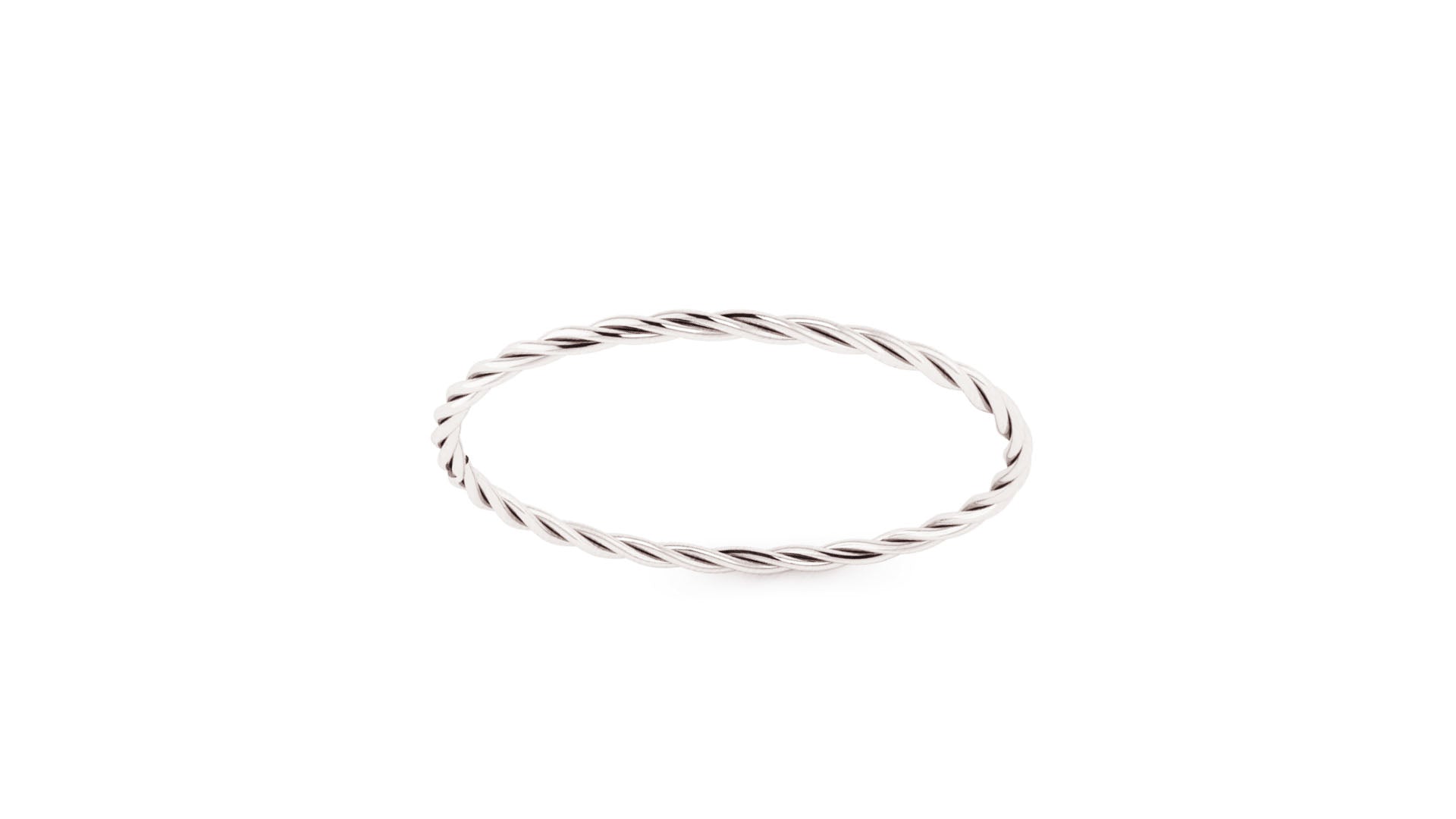 Twisted Wire Stacker Ring in 14k White Gold