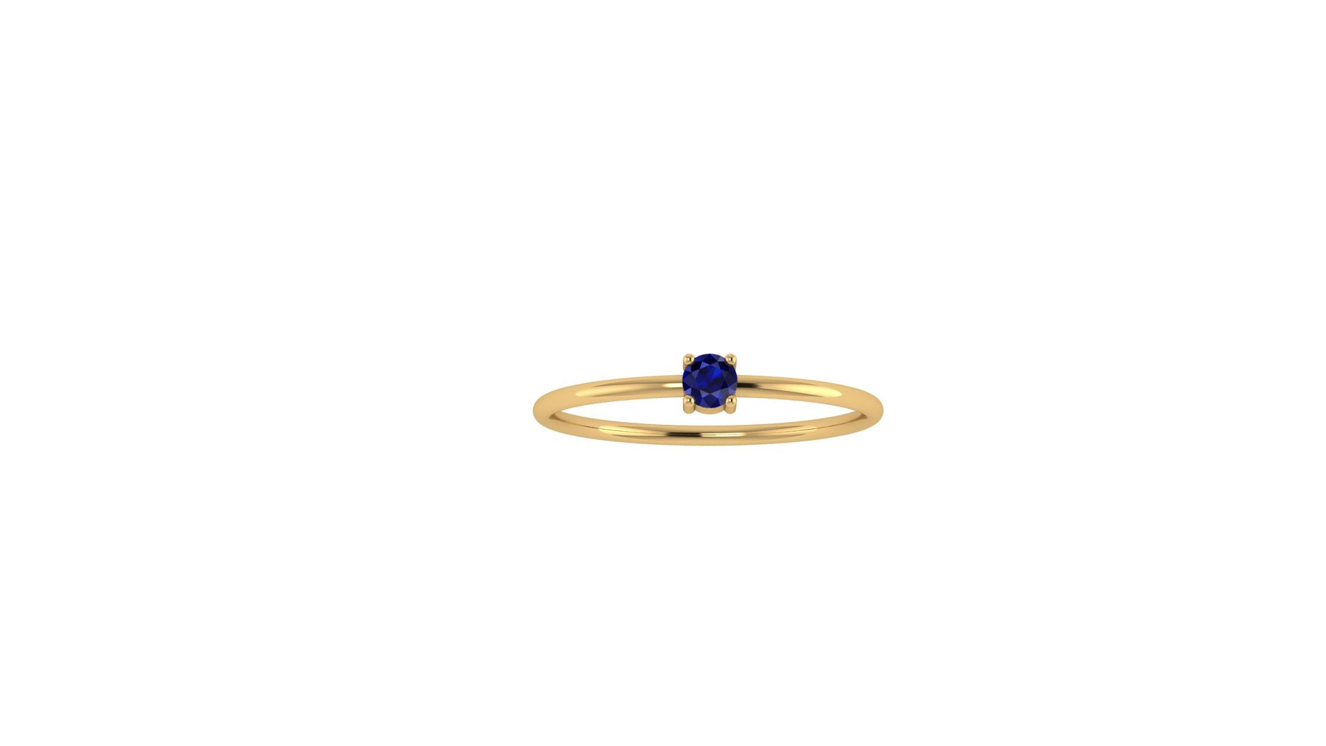 14kt Gold Solo Blue Sapphire Ring