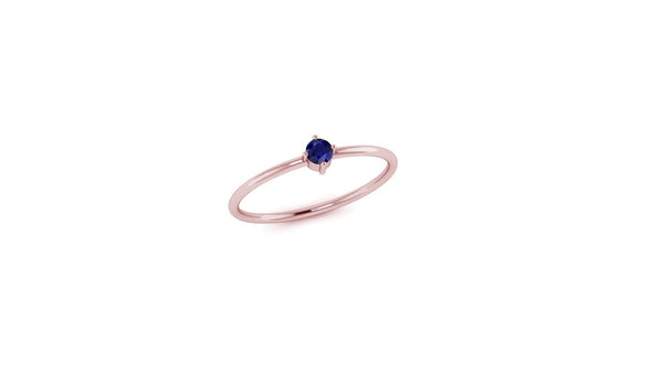 Solo Blue Sapphire Ring in 14kt Gold