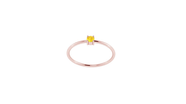 14kt Gold Solo Citrine Ring